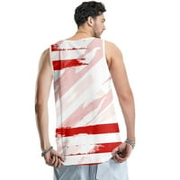 4. jula T 3D košulja za ispis, okrugli vrat bez rukava za muškarce Modni okrugli vratovi bez rukava bez rukava za mlade muškarče majice, 7xl