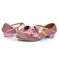 Djevojke Haljine cipele za plesne cipele Latinske cipele Mary Jane Glitter Niske pete Pink 1Y