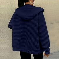 Yubatuo ženske dukseve Solid Koccorn stil teksturirani povremeni džep za džepne jakne dukseri kaputi