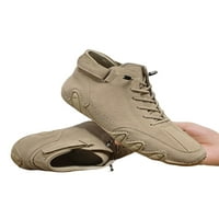 Muške čizme Fau kožne čizme za gležnjeve čipke Up ravne stane ne klizne casual cipele muškarci ručno