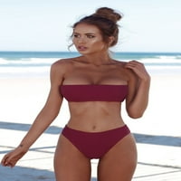Aoochasliy bikinis za žene čišćenje Žene Bandeau zavoj bikini set push-up brazilski kupaći kostimi za