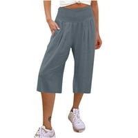 Ženske hlače Love široke hlače za noge visoke struke ravne hlače casual pantalone