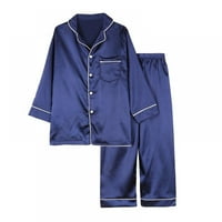 Toddler Baby Kids Satin Pajamas set, dugljenog ruka-rukav za spavanje za spavanje PJS za djevojke 8-