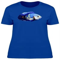 Plava nevjerojatna egzotična egzotična riba majica za ribu žene -Image by shutterstock, ženska mala