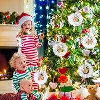 Božićni viseći ukras bijeli perjanski vijenac sa lukom drvenim privjeskom božićno stablo vijenac ukrasi