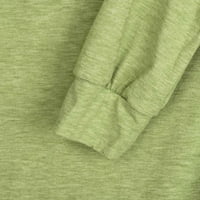 Božićne majice za žene plus veličine modni casual dugih rukava božićne košulje dukserice za bluze zeleni