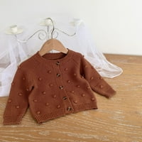 Baby unise dugih rukava s kapuljačom solidne boje slatki kardigani džemper jesen pleteni kaput