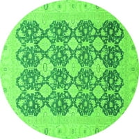Ahgly Company u zatvorenom okruglu Orijentalne zelene tradicionalne prostirke, 8 'krug