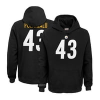 Mladi Mitchell & Ness Troy Polamalu Black Pittsburgh Steelers Penzionirani Ime igrača i pulover Hoodie