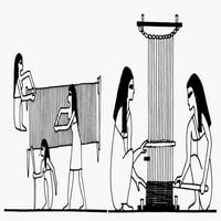 Egipatski tkanji. Nhorizontal tkalački proizvodi. Crtanje nakon egipatske grobnice, C B.C. Poster Print
