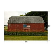 Američka zastava oslikana na ruralnim crvenim fotografijama Fotografija Patriotski posteri Američka