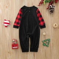 Božićne pidžame za obiteljsku modnu bebu za spavanje za božićne slatke jelene s velikim glavama Ispis PJS PLAIRANI LONG rukavi i hlače za spavanje