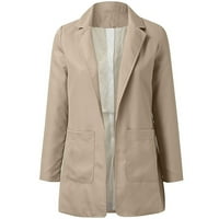 Oflalw plus veličine ženske kapute modne čvrste boje poslovnih jakne slim fit na popruga Casual dugi