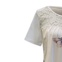 Majice kratkih rukava za žene lagane lagane bluze Grafičke masene Ljeto Ležerne prilike Print V izrez