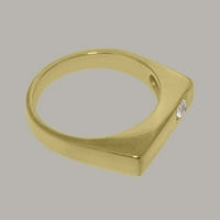 Britanci napravio 9k žuto zlato prirodni dijamantni muški prsten za uključivanje - Opcije veličine - veličine 7