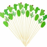 4,8 Sticks za jednokratnu upotrebu zelene kaktuse ručno izrađene čačkalice bambusa za rođendanski zaljubljeni