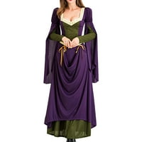 Fanxing Ženska sa kapuljača Srednjovjekovna renesansna haljina Ljetni zvonik viktorijanski kostimi Retro irske haljine Retro kostimi padaju haljine čišćenje čistoprihvata prodaja ljubičaste, m