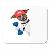 Funny Fitness Personalni trener psa sa bučicama i teretanom Work Wellout MousePad Mouse Pad Mouse Mat