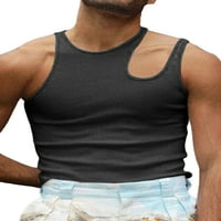 Prednjeg swalda Muška modna majica bez rukava izdubljena vrhova rezervoara Comfort Vest Solid Color