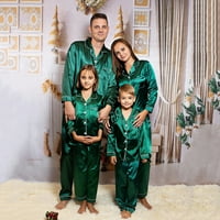 Ležerne prilike za porodicu roditelj-dijete odijelo Satin Sil PJ's Solid Match Spavaće sala za spavanje