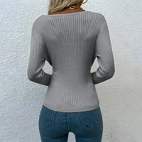 Vivianyo HD džemperi za zasebne klike Plus veličina modne žene zimske čvrstog dugih rukava pourve vukog