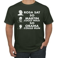 Divlji Bobby Rosa Sat Martin hodao je Obama RAN Crni Pride Men Grafic Tee, Šumska zelena, mala