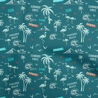 Onuoone pamuk poplin tačna teal zelena tkanina plaža Hawai šivaće tkanina od dvorišta tiskana diiy odjeća