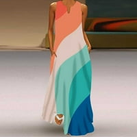 Penskaiy ženska modna seksi vintage v izrez džep bez rukava od print plaže na plaži Haljina kratka stranačka