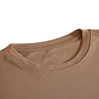 Ženski povremeni obični okrugli vrat kratkih rukava Khaki T-majice L