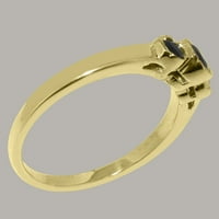 Britanci napravio je 10k žuto zlatni prsten sa prirodnim prstenom sa safirom ženskim grčevima - Opcije