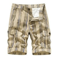 Teretne kratke hlače za muškarce Modni prugasti ispis Multi džep teretni kratke hlače Proljeće Ljeto