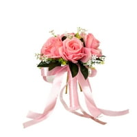 Umjetno vjenčanje holding buket cvijeće ruže vjenčani buket vjenčanja ružičasta