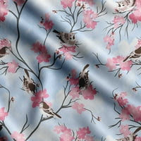 Soimoi Bird & Cvijeće Ispiši svileni dekor kopriva šivaći tkanina sa dvorištem WidedeCorativna tkanina