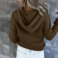Ženski pulover džemper za željezni gumb dolje duksevi kapuljača Džepne kapuljače Ležerne prilike dugih