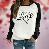TUPHREGYOW za žene pulover bluza Plus veličine tunika na kapuljaču dugih rukava Ljubav Pismo Ispis kapuljač