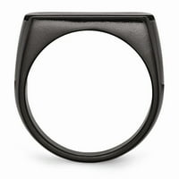 Titanium crni ti polirani plavi anodirani prsten pruge - veličine 11