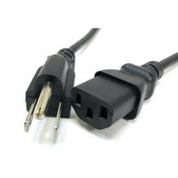 Micro konektori M05-113.UL-2P Ft. AWG Universal AC kabel za napajanje UL odobreno nema 5-15P do C13, crna od 2