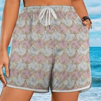 Mramorna sirena Vage za ženske plažne kratke hlače za punjenje kupaćih trupa elastične strugove casual
