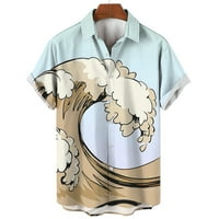 Muške ljetne majice Maše kratki rukav Top moda rever s jednom grudima Harajuku casual muške košulje za muški havajski