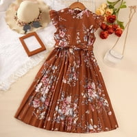 Ljetna haljina Djevojka Ležerna haljina Summer Scoop cvjetni print Okrugli vrat bez rukava Flowy Print