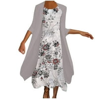 Ljetne haljine za žene plus veličine bez rukava s rukavima okrugla izrez midi fit i flare modna trendi