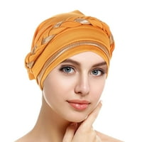 Ociviesr Ženska pletenica Hat Ruffle Cancer Turban Wrap Cap Girl Trake za kosu