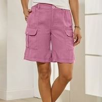 Caveitl Ženske kratke hlače za ljeto, ženski ljetni casual labav ugodan elastični struk sa džepovima