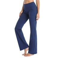 Xinqinghao joga hlače Žene Yoga Hlače High Squik Slap gamaši široki ravni noga Sportski pantalone Spuštene pantalone sa džepom za jogu pilates fitness yoga hlače sa džepovima Plavi XL