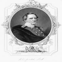 Winfield Scott. Oficir nameričke vojske. Čelično graviranje, Amerikanac, 19. vek. Poster Print by
