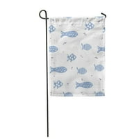 Plava slatka smiješna s plivačkim ribama akvarij baby boy crtić djetinjasti vrt zastava ukrasna zastava kuće baner
