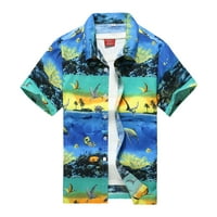 Jinda Muška majica s kratkim rukavima na havajskoj košulji Ljeto Aloha meka košulja u podizanju džep lagani gornji gornji uzork xx-lock