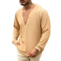 Muška klirensa bluza muškarci V-izrez dugih rukava pulover prozračne bluze za bluze Ležerne prilike modnih vrhova