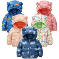 Advoicd Jackets COLJENE GILJENE ZIMSKE DRVENICE Veličina Toddler Boys Girls Winter Cartoon Prints Kaput medvjedi uši kapuljač s dječjim jakne Djevojke