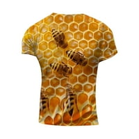 Cyzz Celler muške majice kratki rukav tiskani ljetni okrugli vrat Top trend ležerne duksere žuti xxxl
